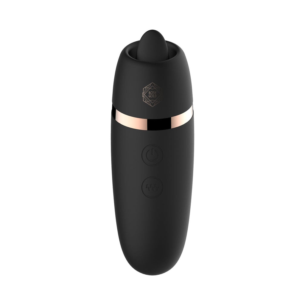 Rosy Gold - Licking Stimulator mit Luxus-Ladeetui - Schwarz