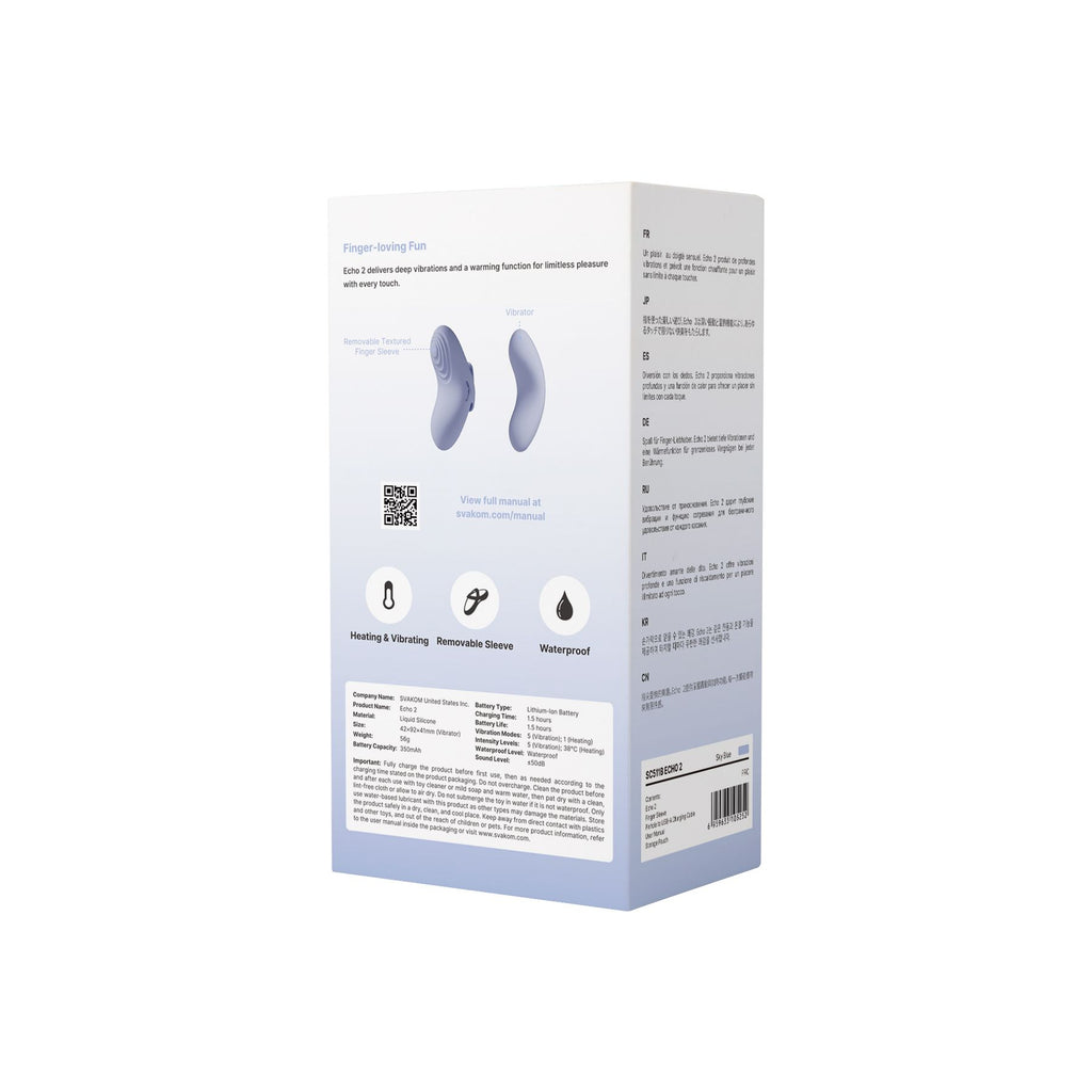 SVAKOM - Echo 2 Fingervibrator - Sky Blue