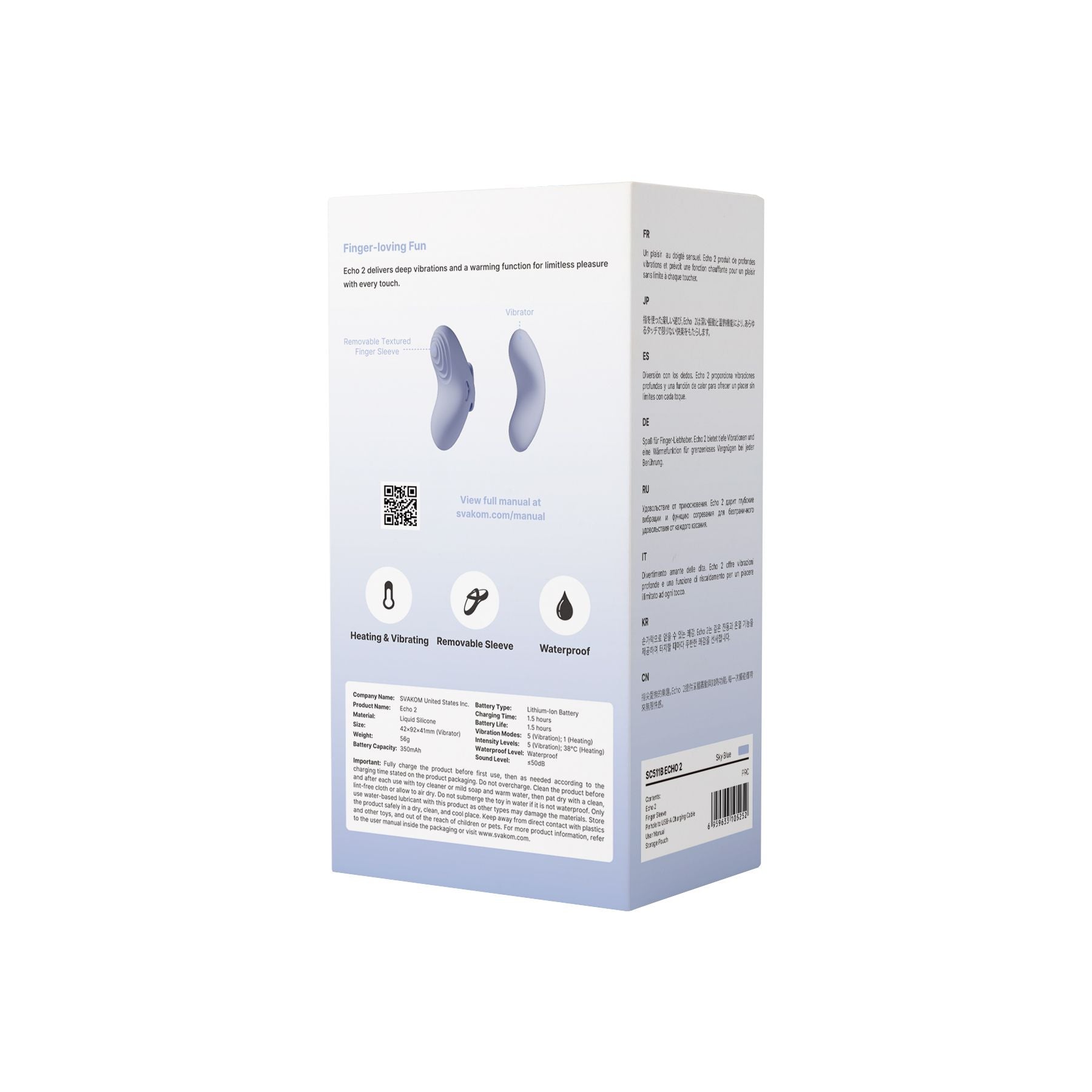 SVAKOM - Echo 2 Fingervibrator - Sky Blue