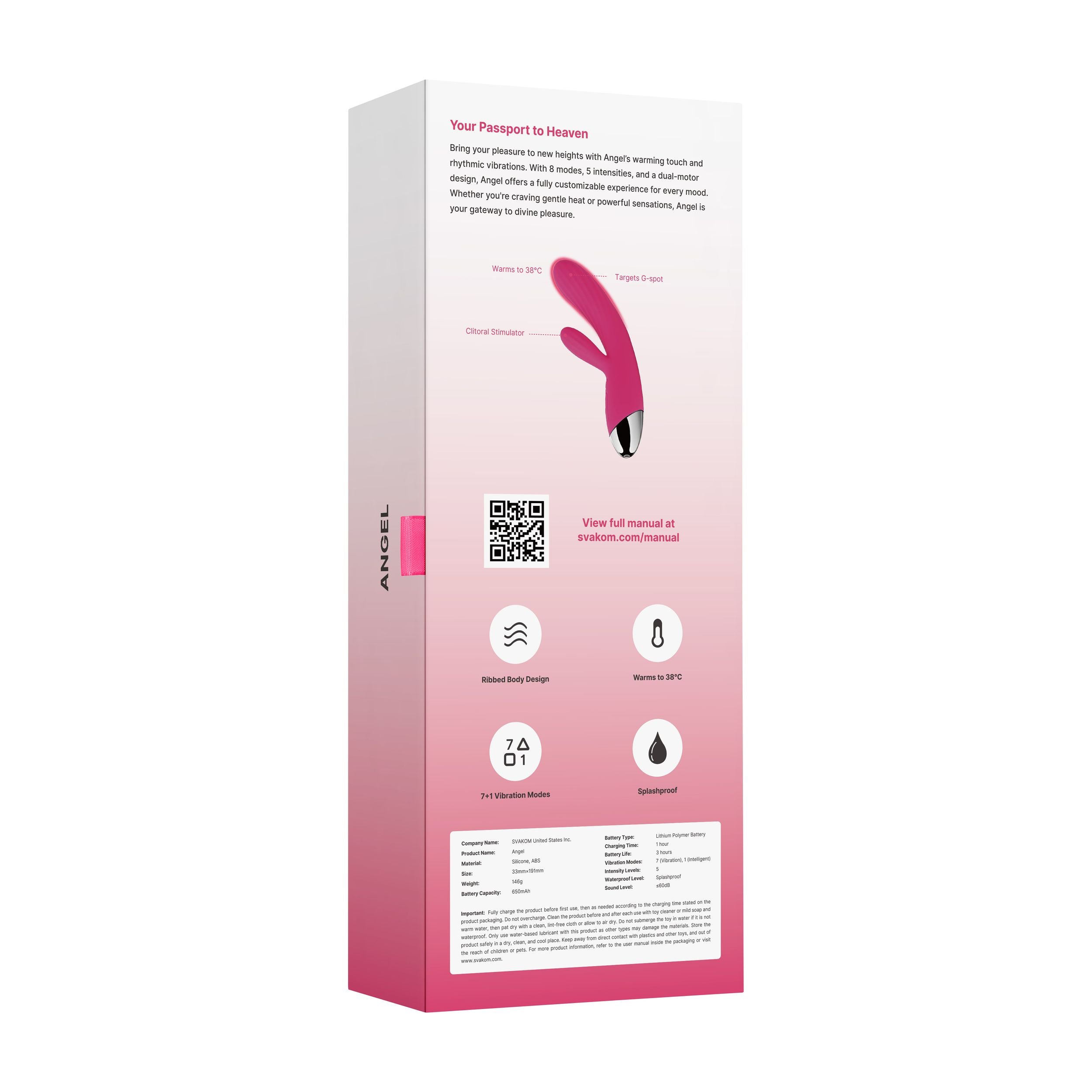 Svakom Angel - Wärmender G-Punkt-Vibrator - 2 Motoren und 5 Vibrationsstufen