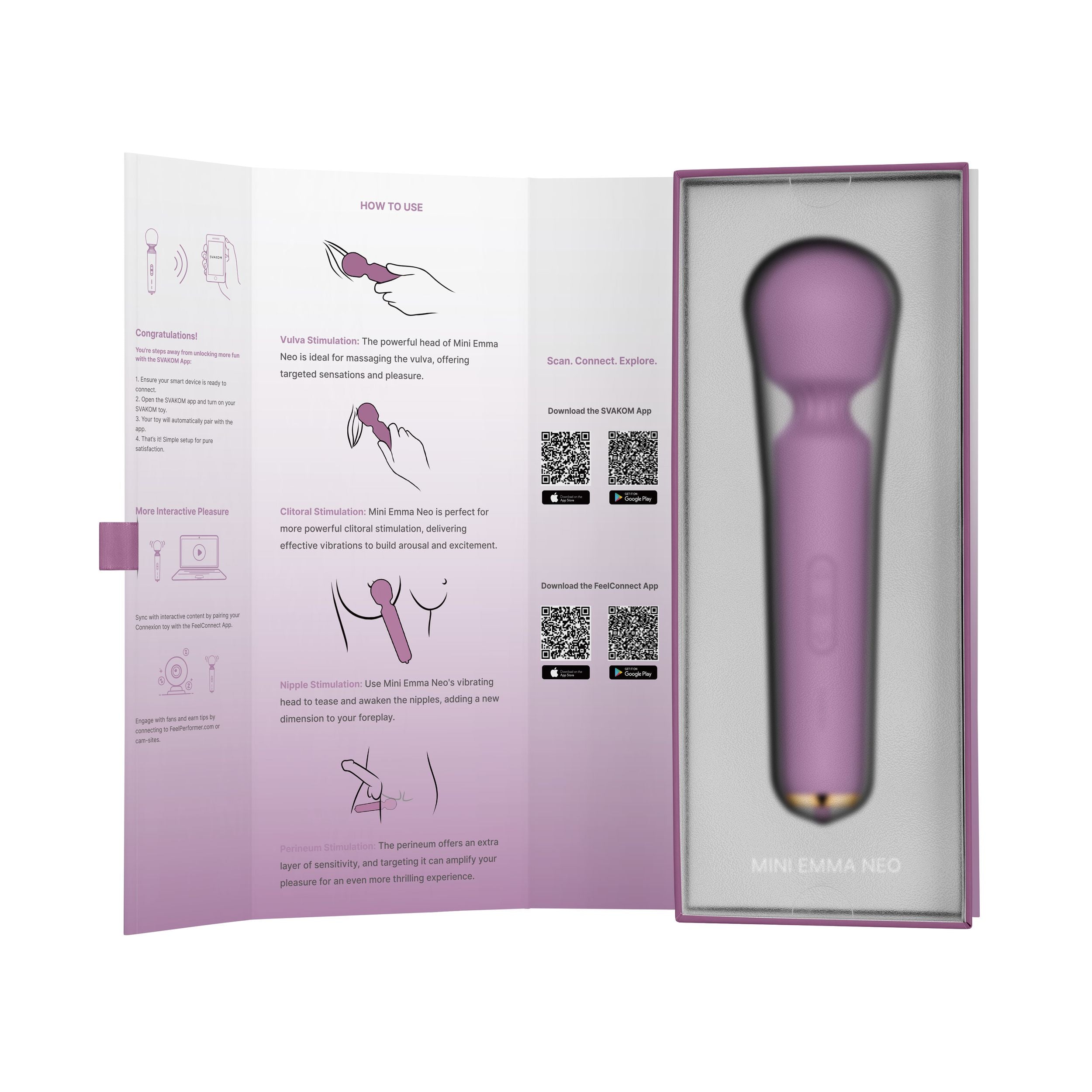 SVAKOM - Mini Emma Neo Wand-Vibrator - Kompakt mit App-Steuerung