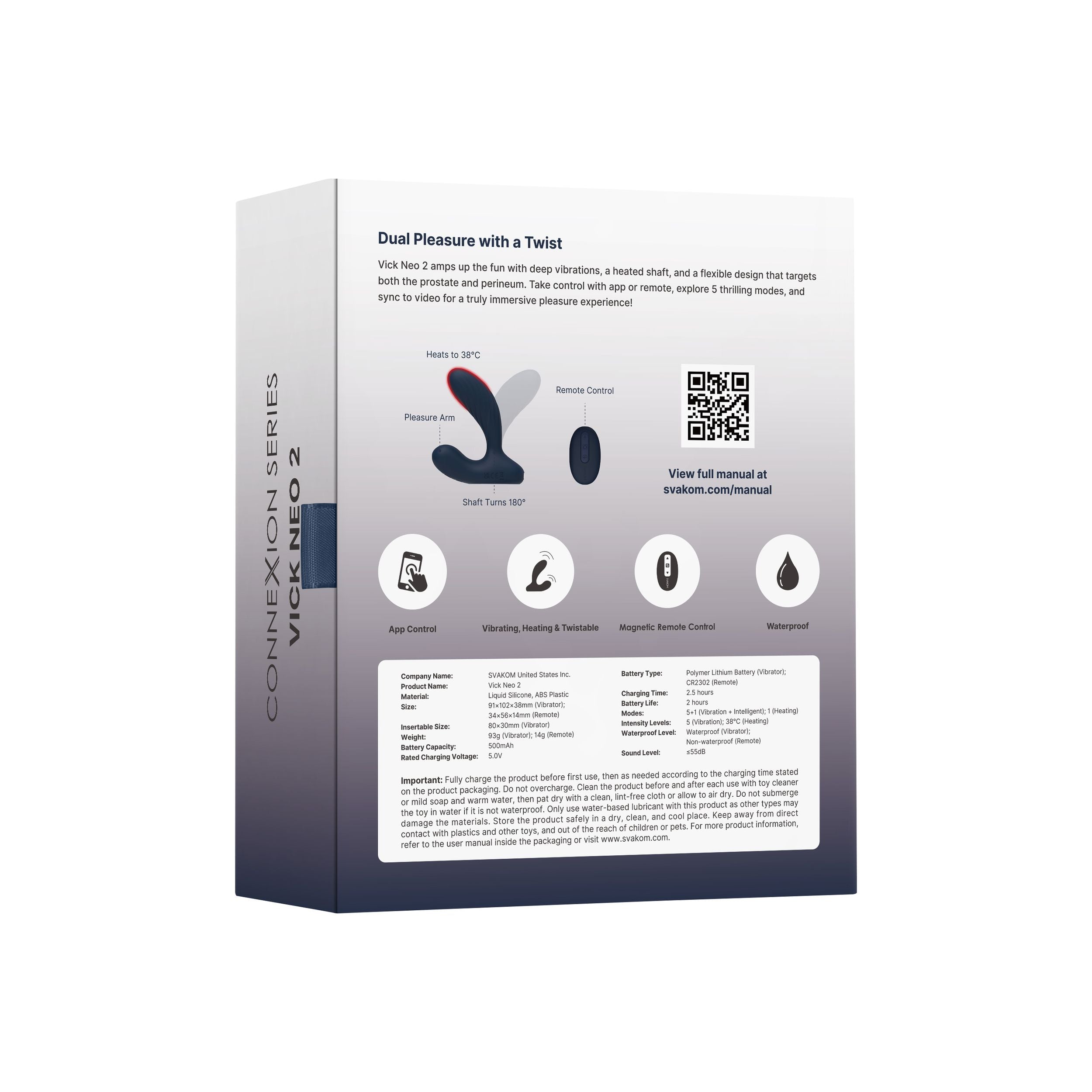 SVAKOM - Prostata-Vibrator Vick Neo 2 - Blau