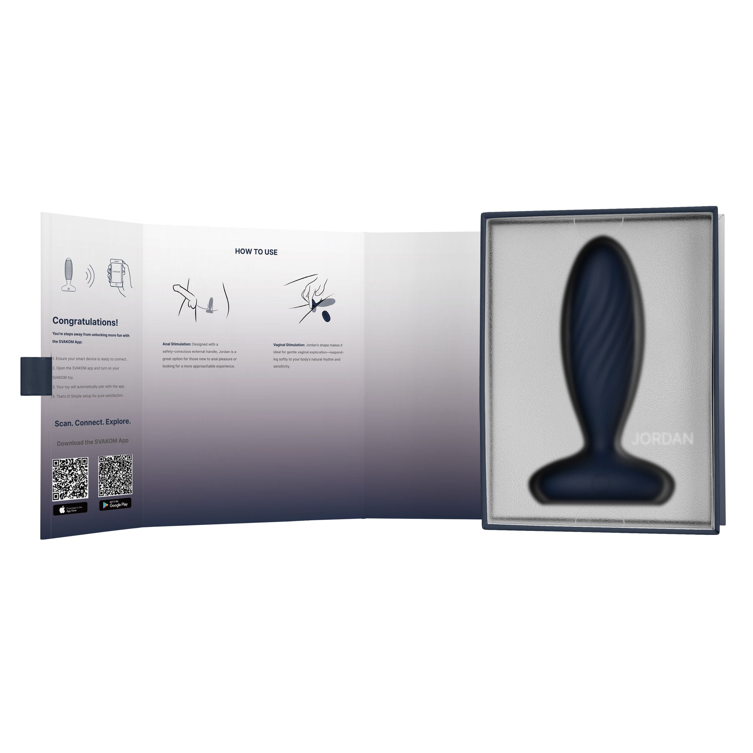 SVAKOM - Jordan Stoßender Butt Plug - Blau