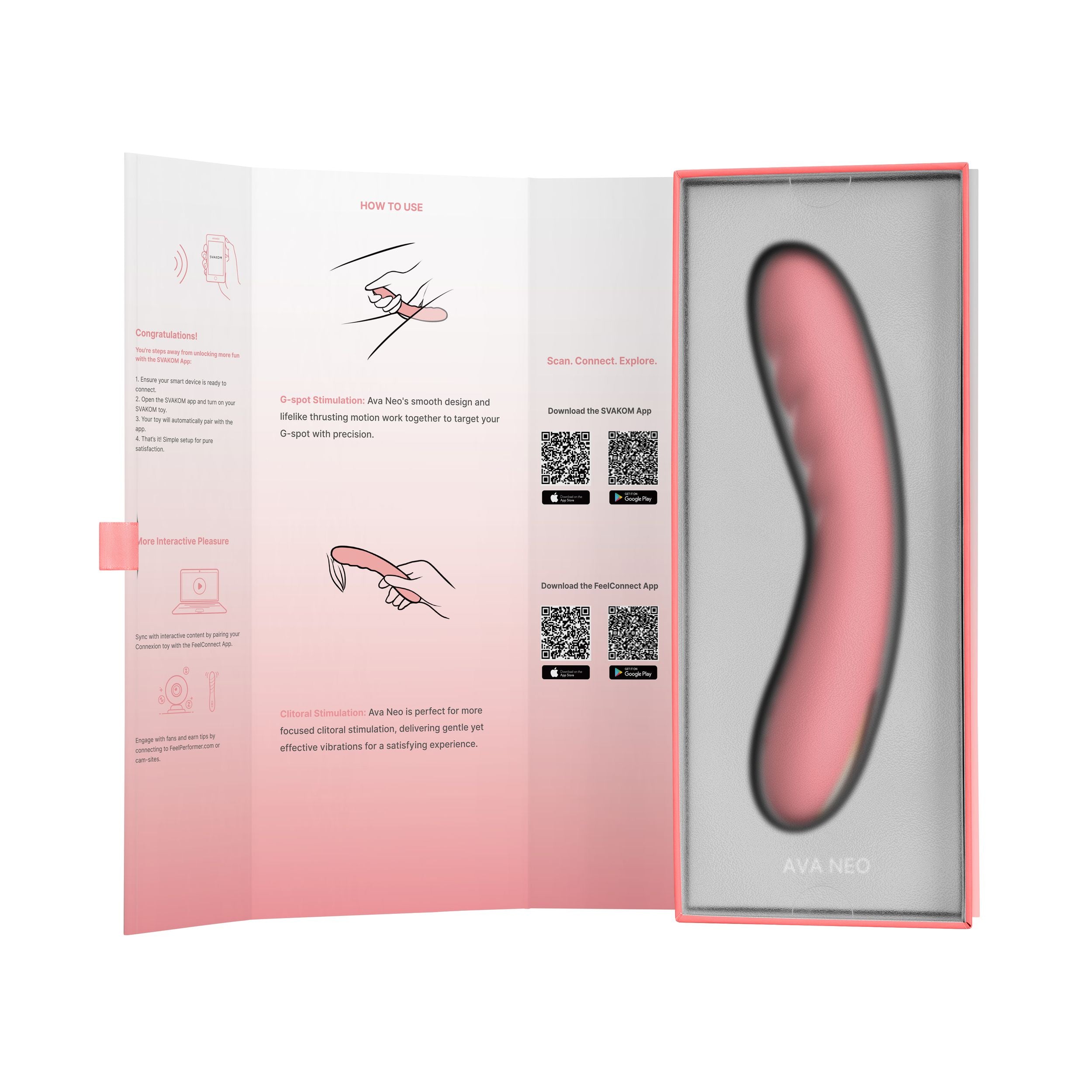 SVAKOM - Ava Neo Interaktiver Vibrator mit Stoßfunktion - Blau