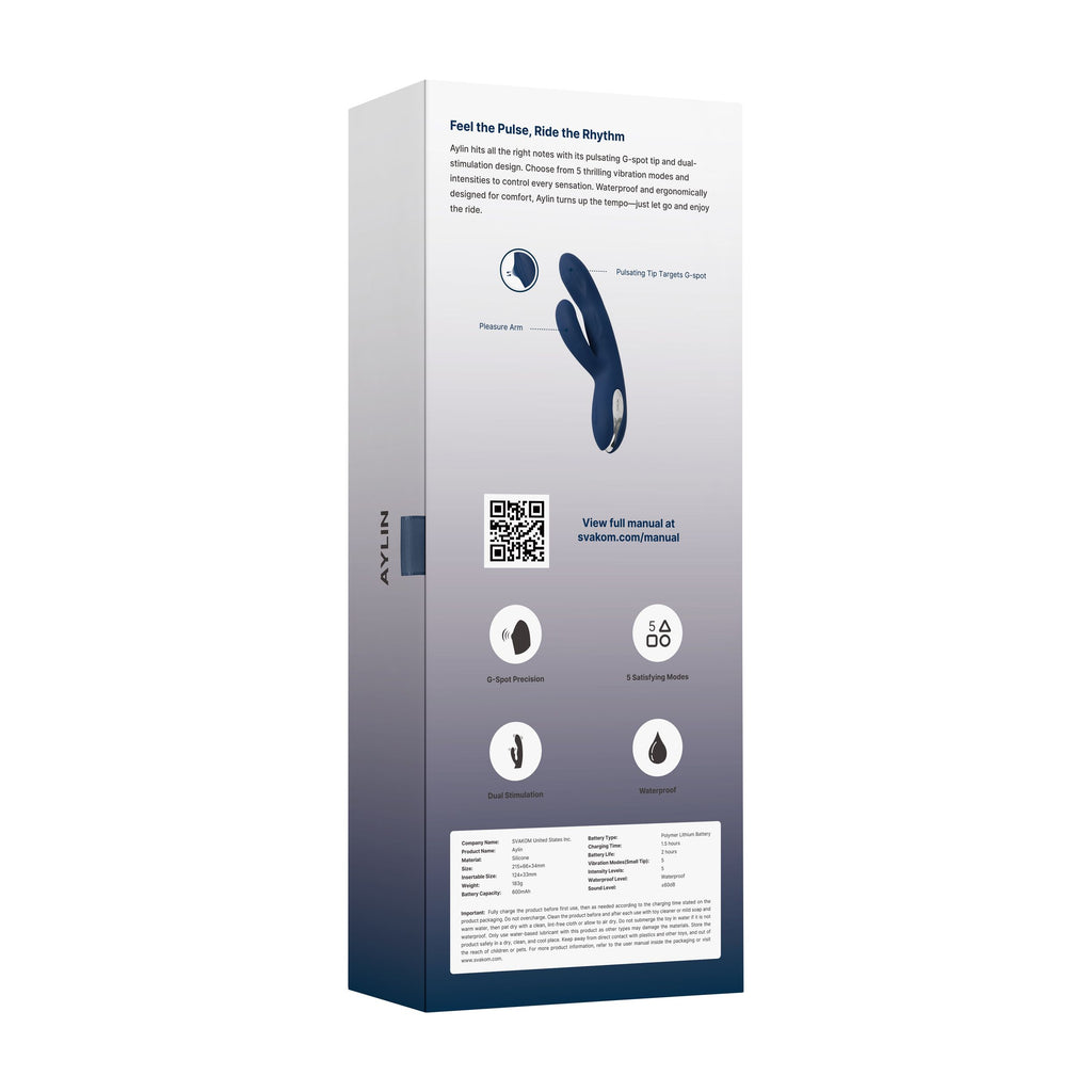 Svakom - Aylin Doppelvibrator mit G-Punkt- und Klitoris-Stimulation - Dunkelblau