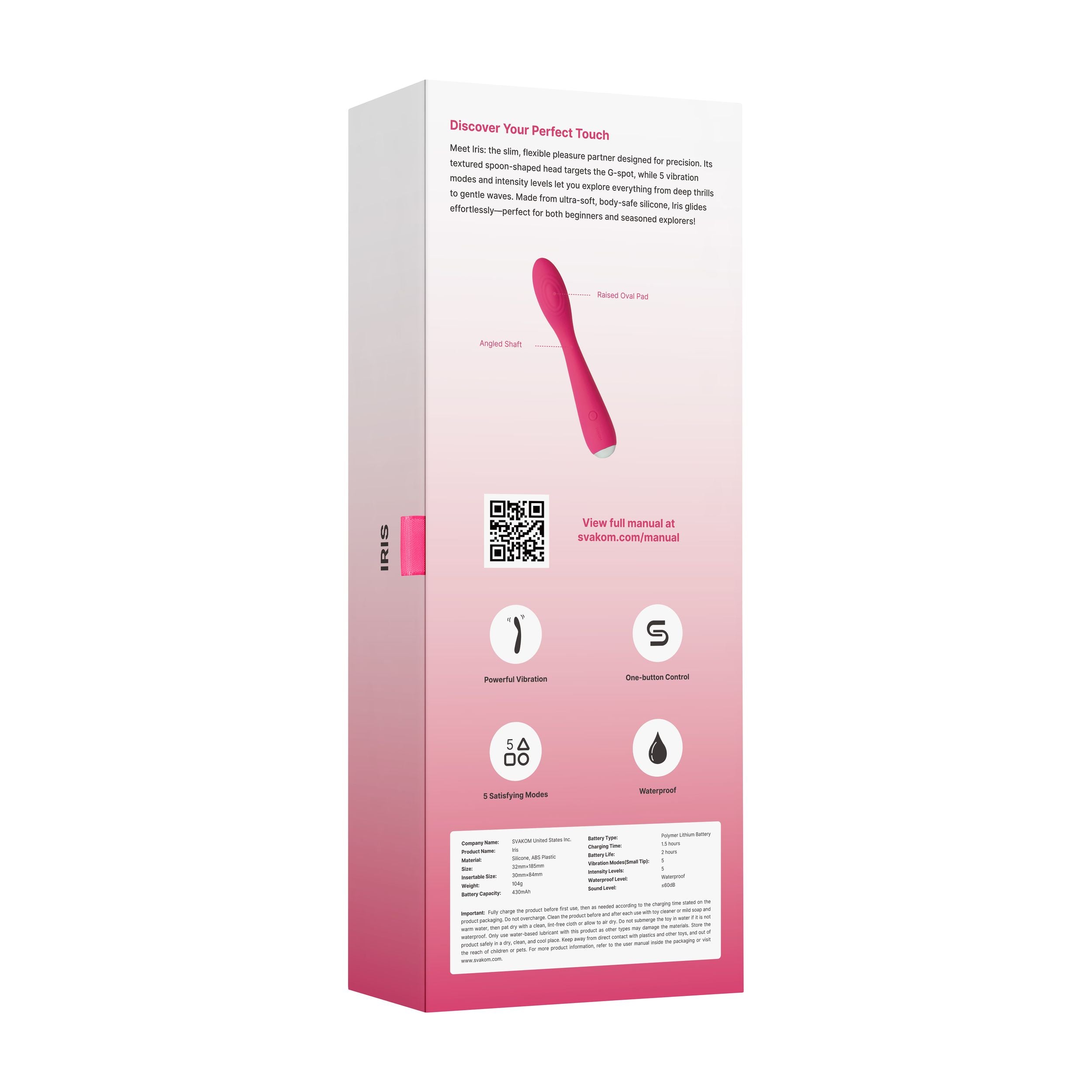 SVAKOM - Iris G-Punkt und Klitoris-Vibrator - Plum Red