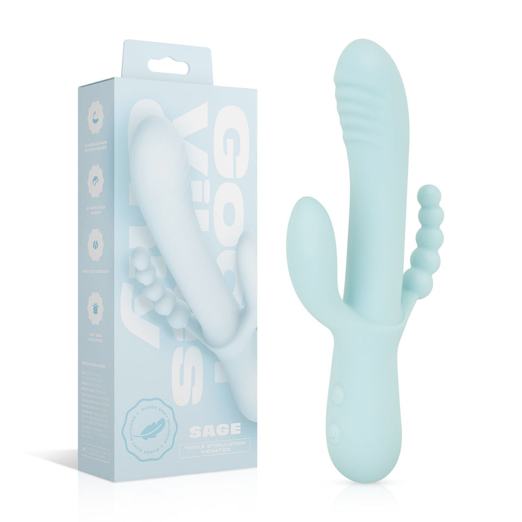 Good Vibes Only - Triple Stimulation Vibe - Weiches Silikon - Blau