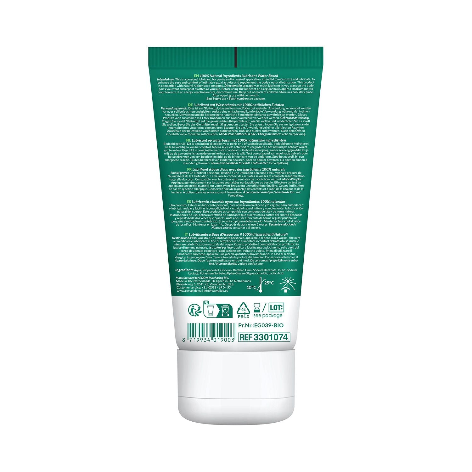 EasyGlide - Bio & Natural Gleitgel auf Wasserbasis Geruchsfrei - 100 ml