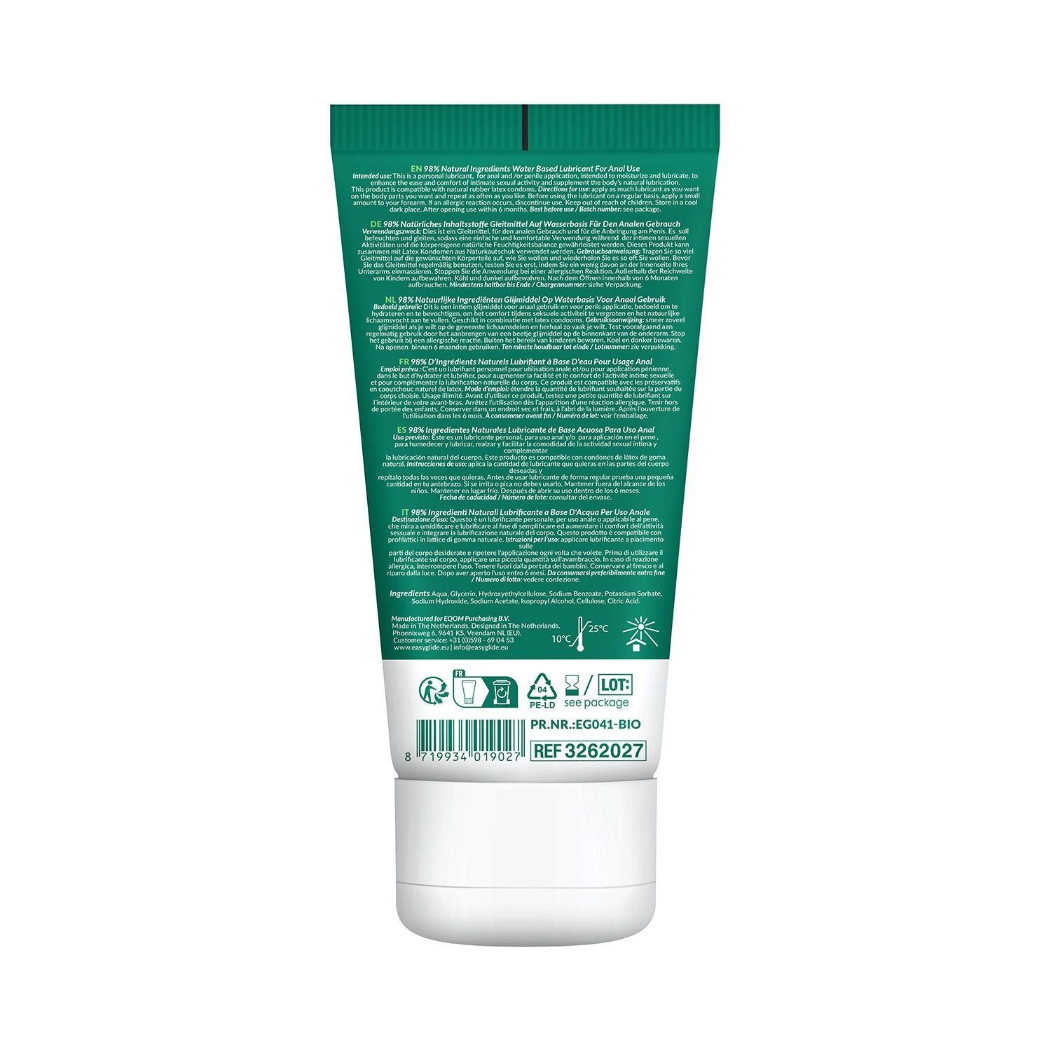 EasyGlide - Bio & Natural Gleitgel auf Wasserbasis Anal - 100 ml