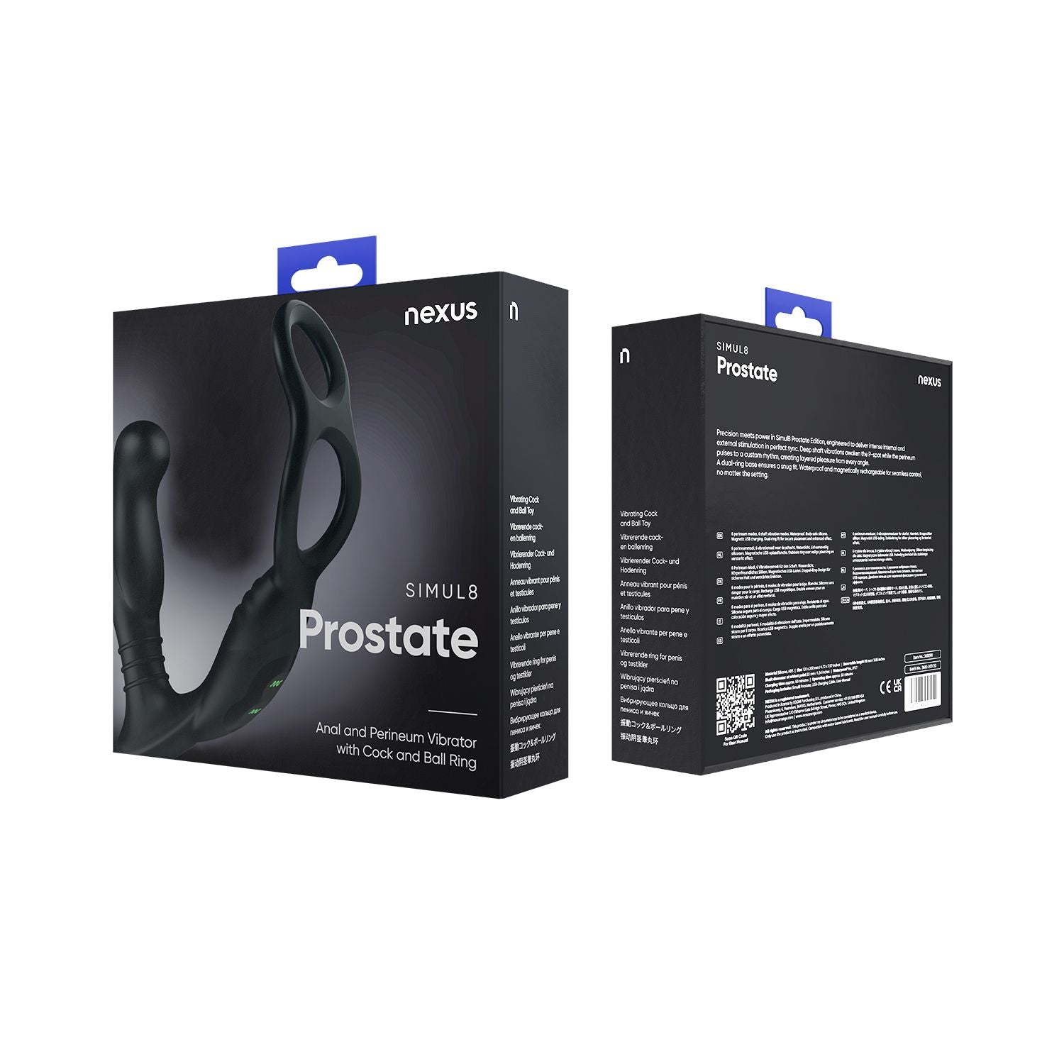Simul8 Prostatavibrator mit Penis- und Hodenring