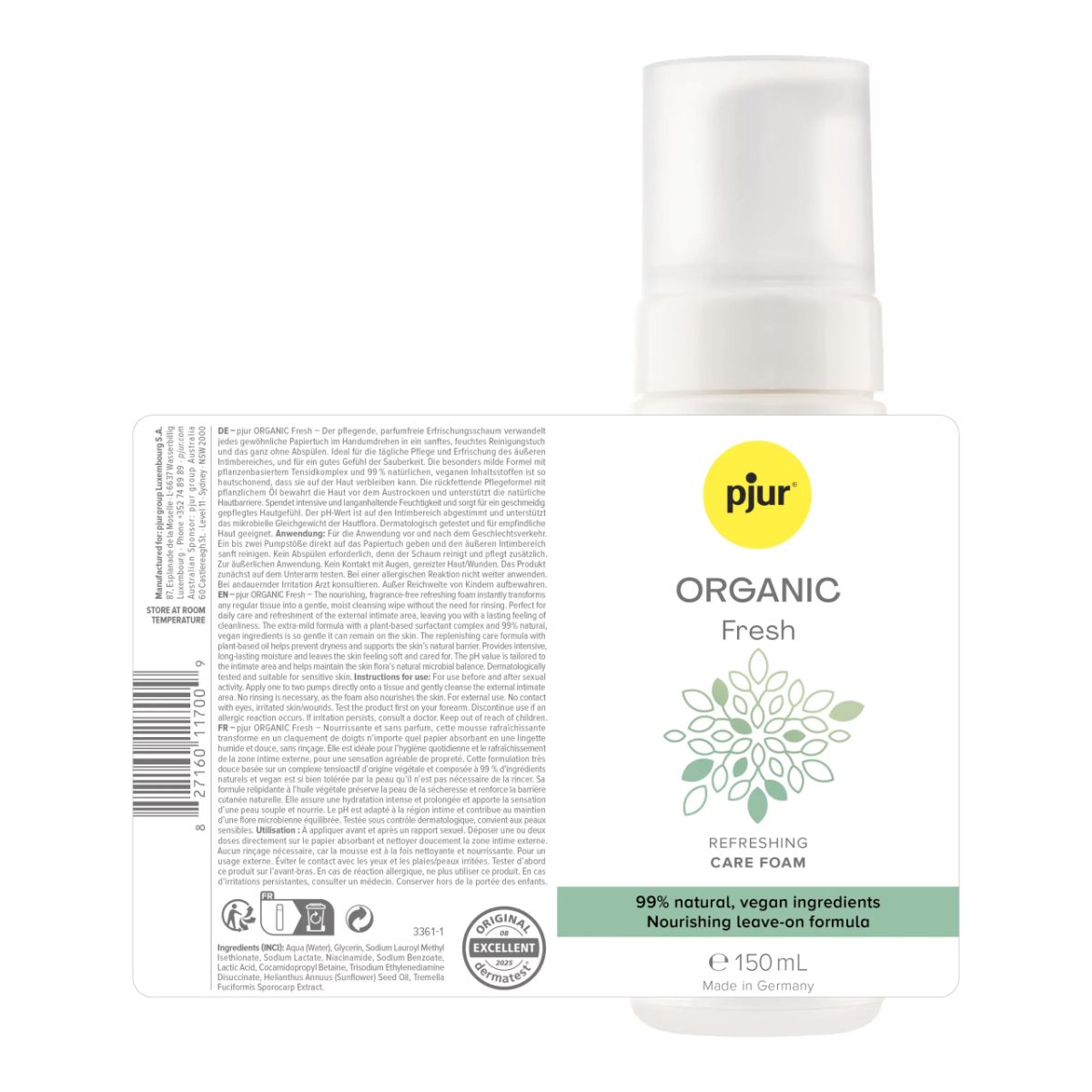 Pjur ORGANIC Fresh Intimate Foam Intimreinigungsschaum geruchlos 150 ml