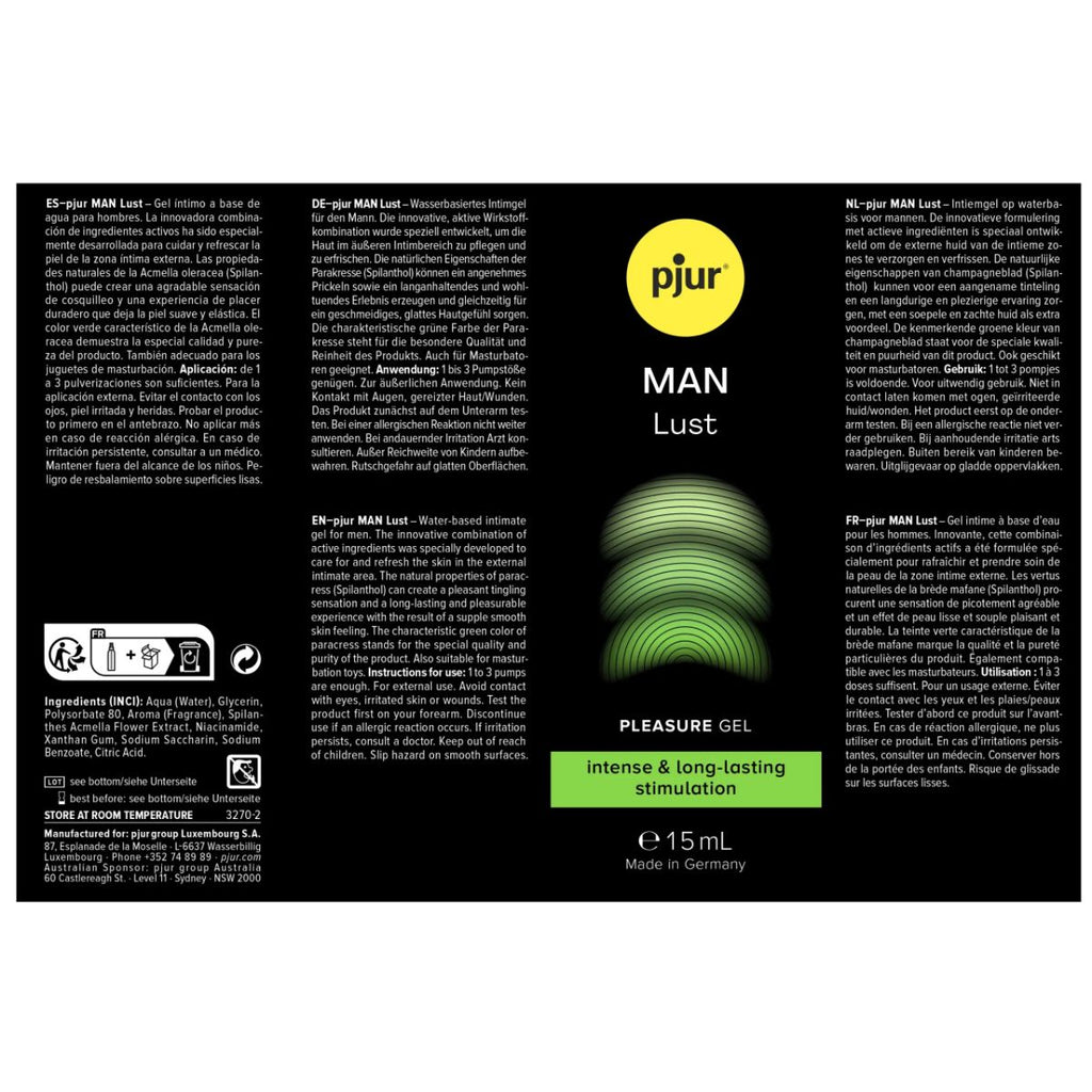 pjur MAN Lust Pleasure Gel - 15 ml
