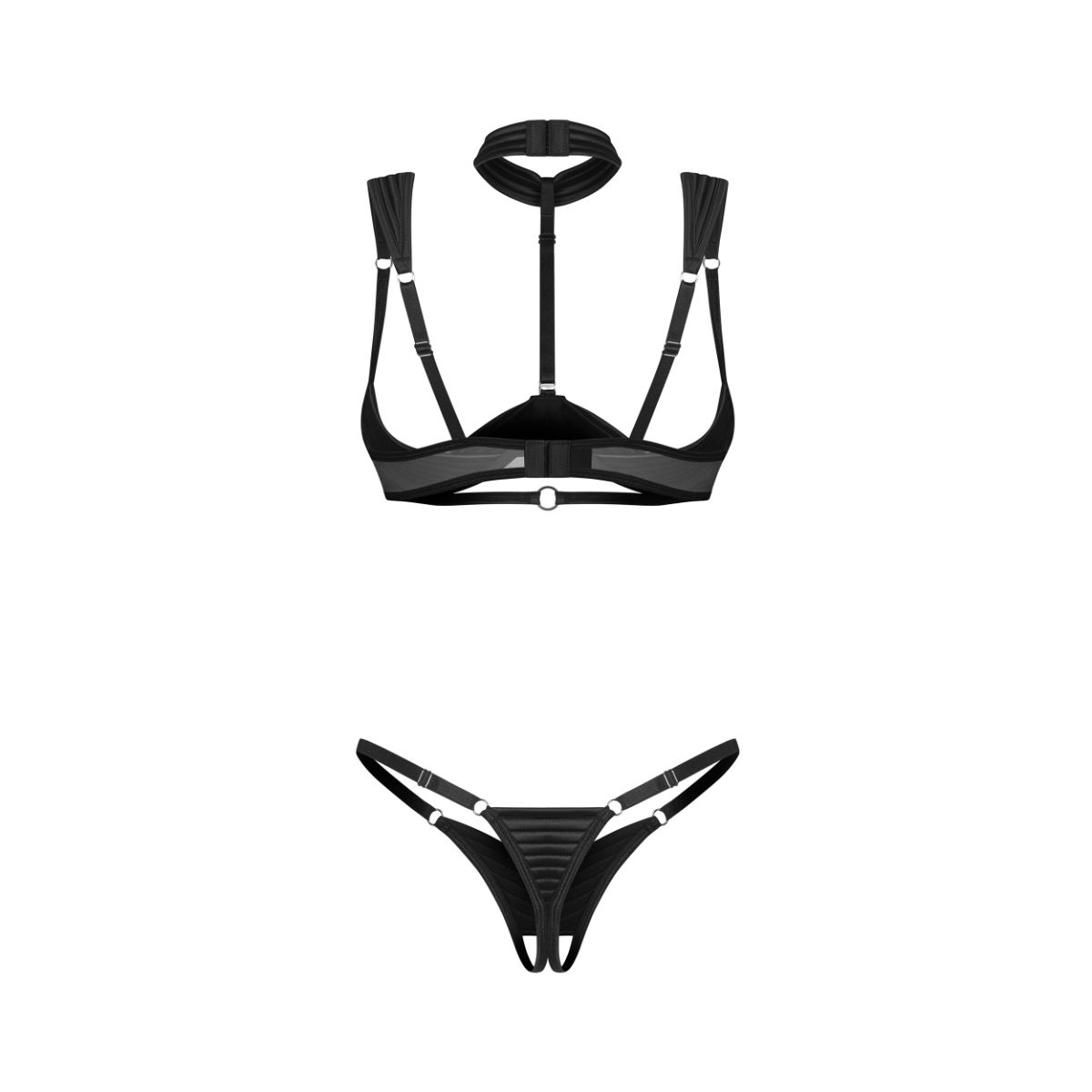 Obsessive - Roccele 2-teiliges Offenes Set - Schwarz