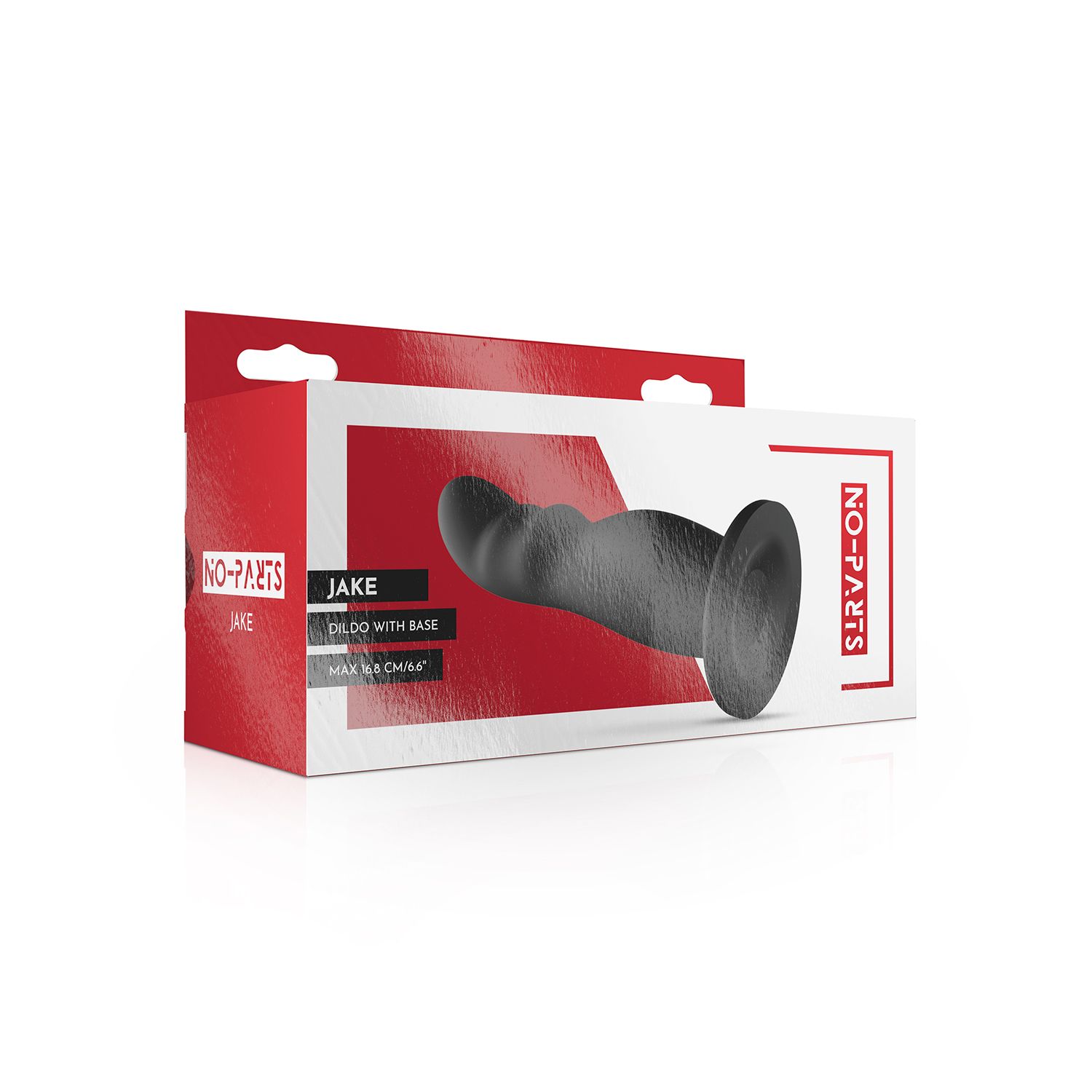 No-Parts - Jake Dildo mit Basis - Schwarz
