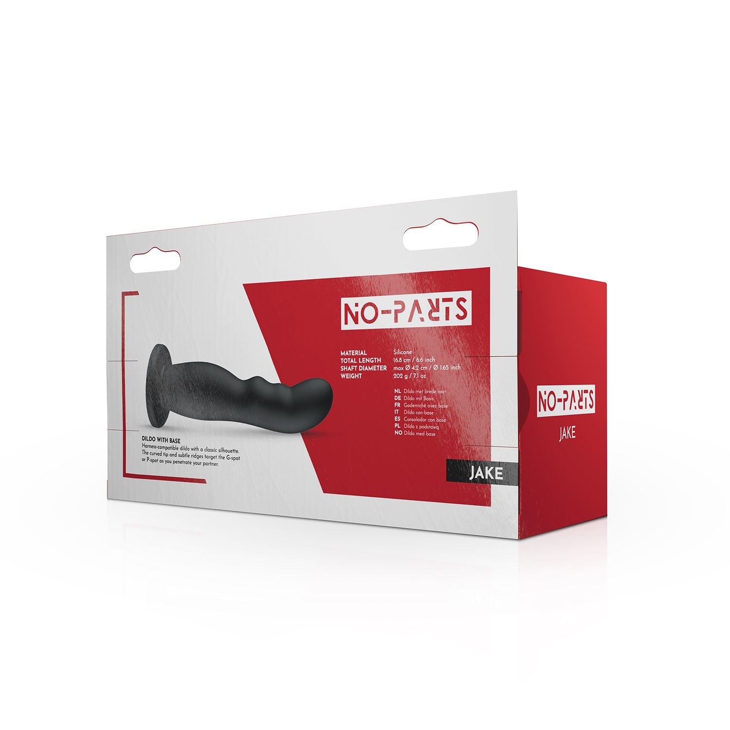 No-Parts - Jake Dildo mit Basis - Schwarz