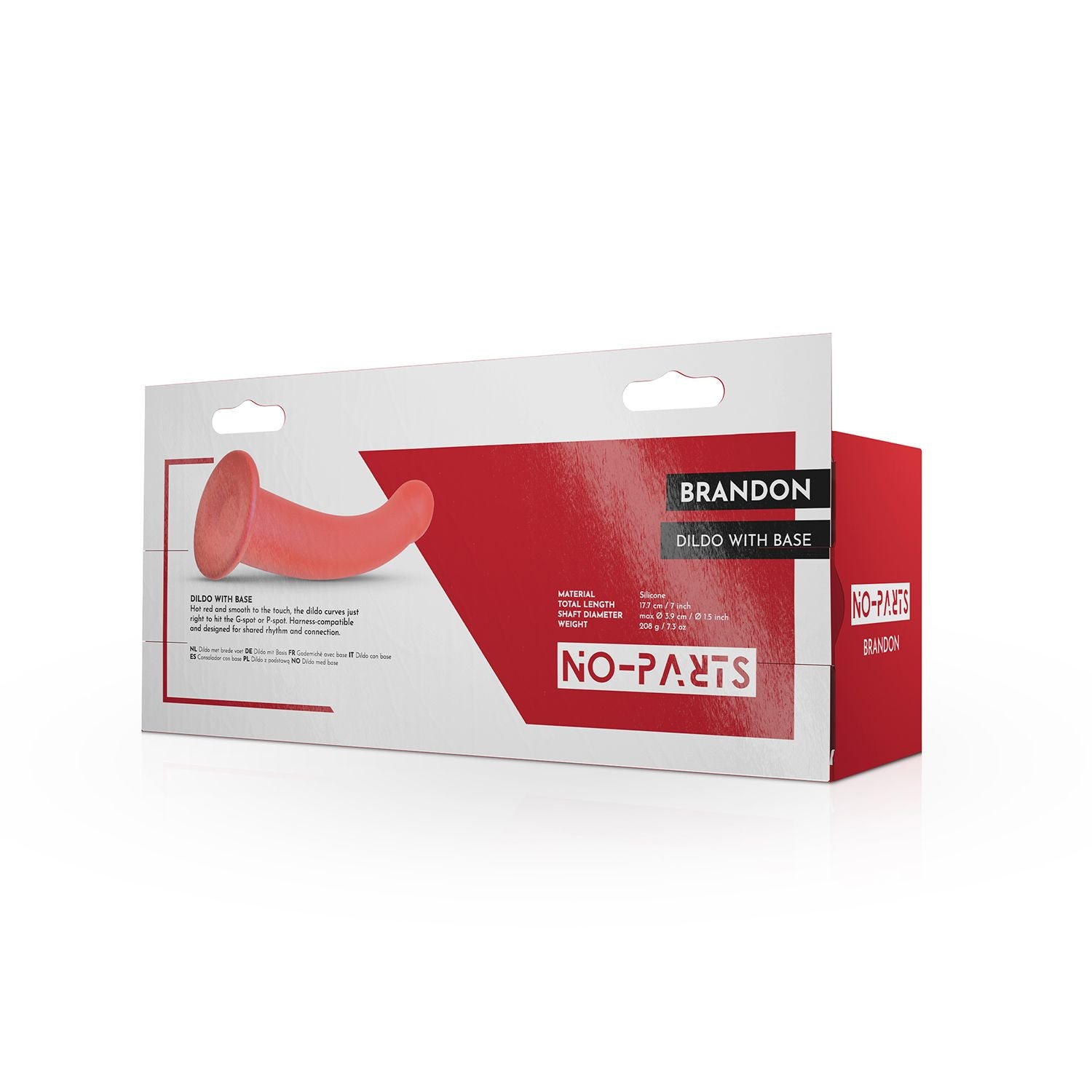 No-Parts - Brandon Dildo mit Basis - Rot
