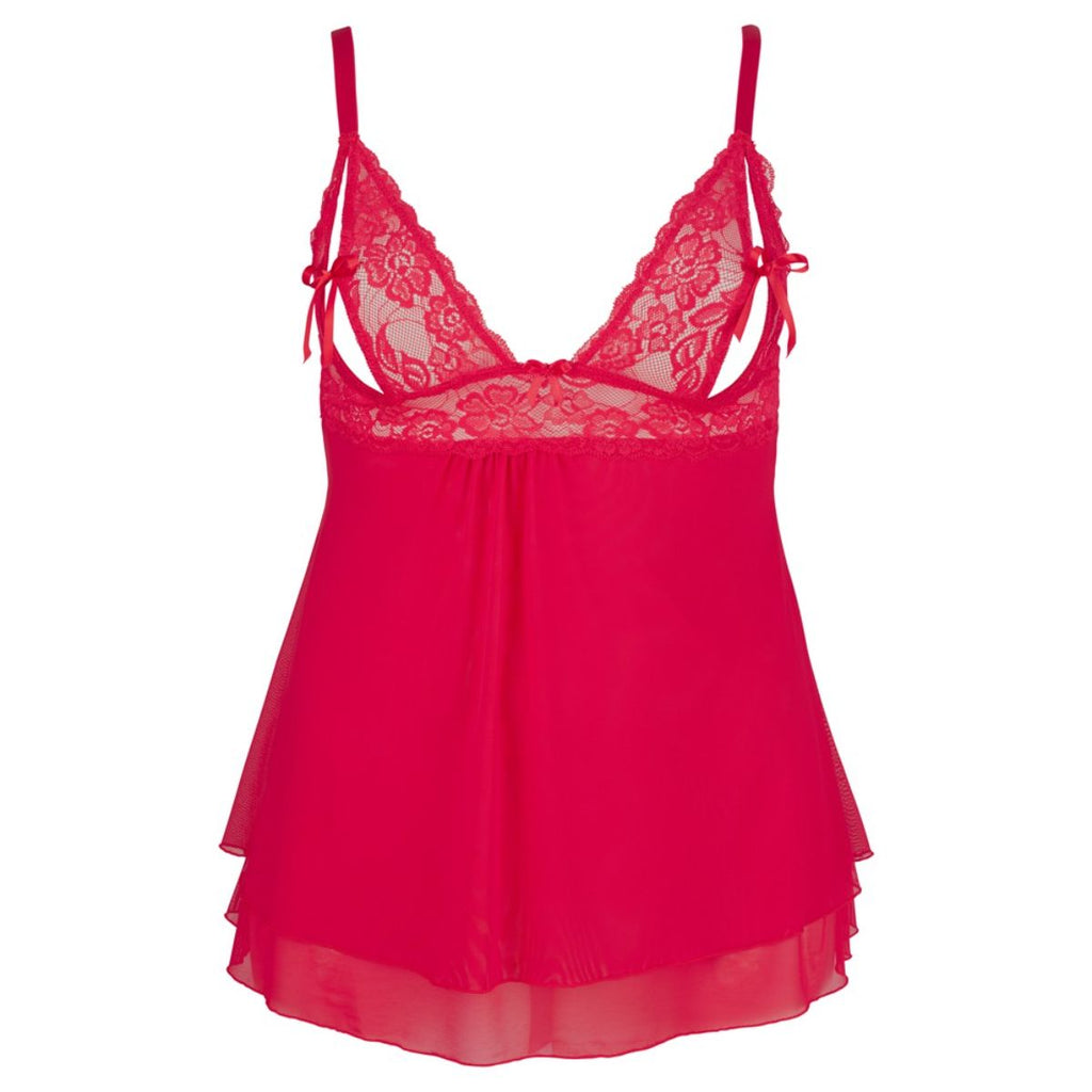 Cottelli Collection - Babydoll mit geschlitzten Spitzen-Cups
