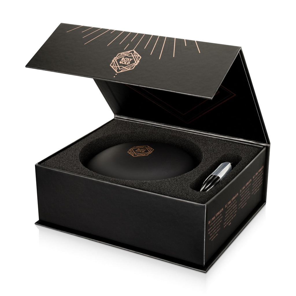 Rosy Gold - Wearable Vibrator mit Luxus-Ladecase - Schwarz