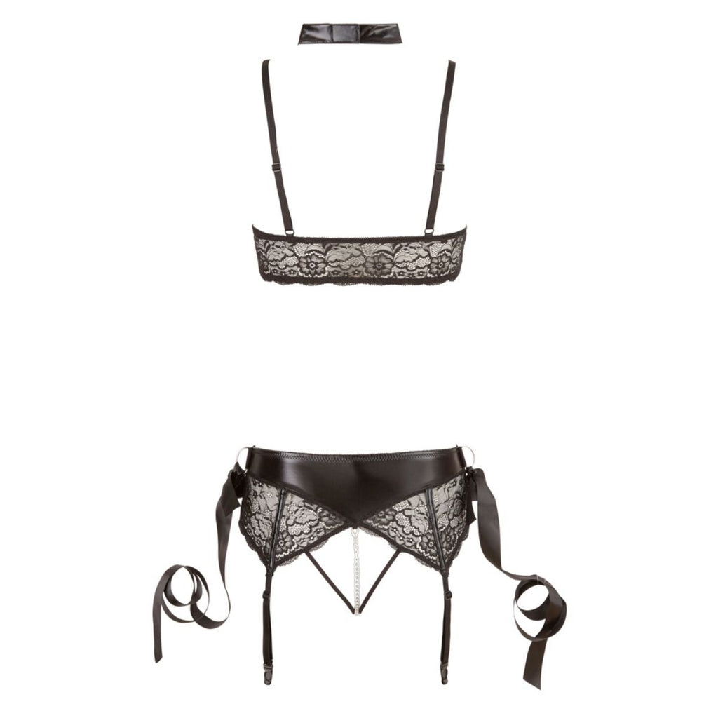 Cottelli Collection - Bondage Set Mit BH, String Und Halsband