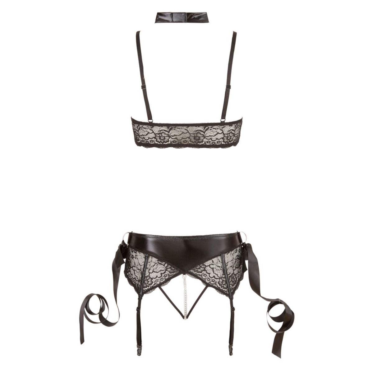Cottelli Collection - Bondage Set Mit BH, String Und Halsband