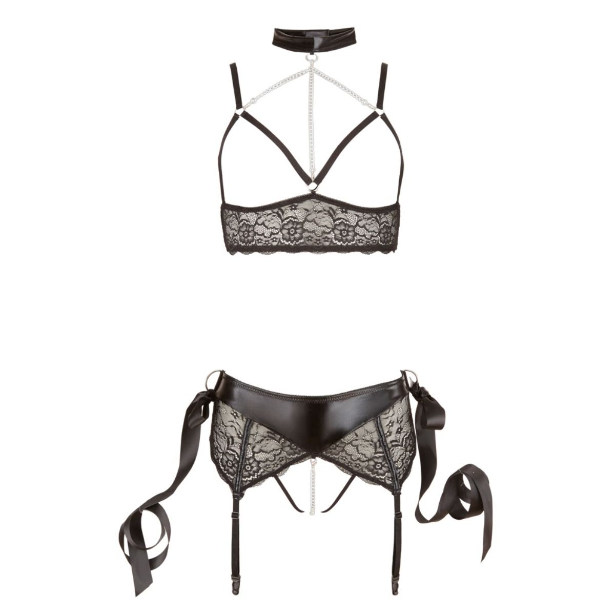 Cottelli Collection - Bondage Set Mit BH, String Und Halsband
