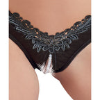 Cottelli Collection - Stringtanga mit Perlen - Schwarz
