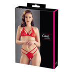 Cottelli Lingerie – Spitzen-Set mit Offenem String – Rot