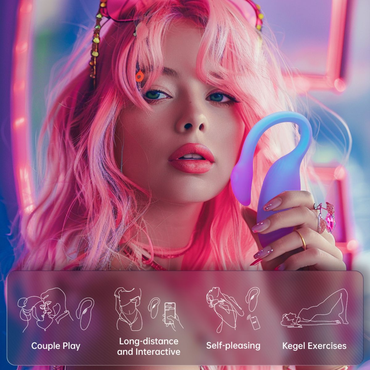 Magic Motion - Magic Flamingo Max Vibrations-Ei - Blau