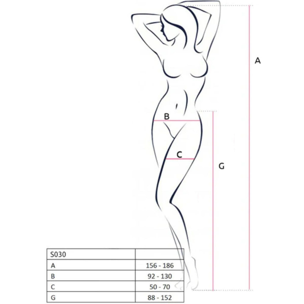Passion - S030 Strip Strumpfhose - Rot