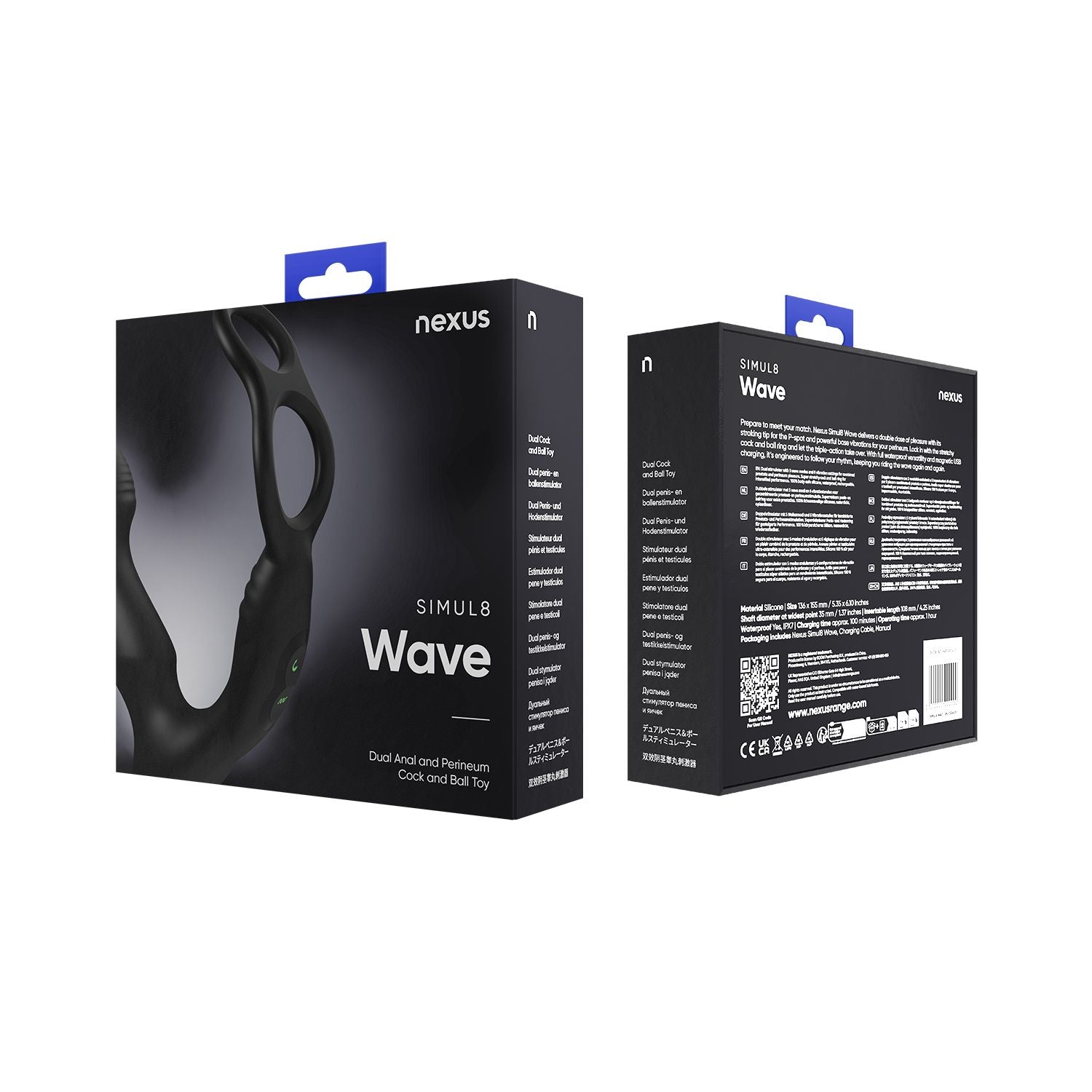 Nexus - Simul8 Wave Edition Prostata-Vibrator mit Cock- und Ballring - Silikon
