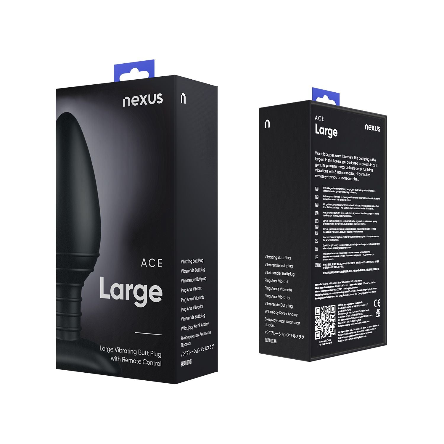Nexus - Ace Vibrerende Buttplug - Large