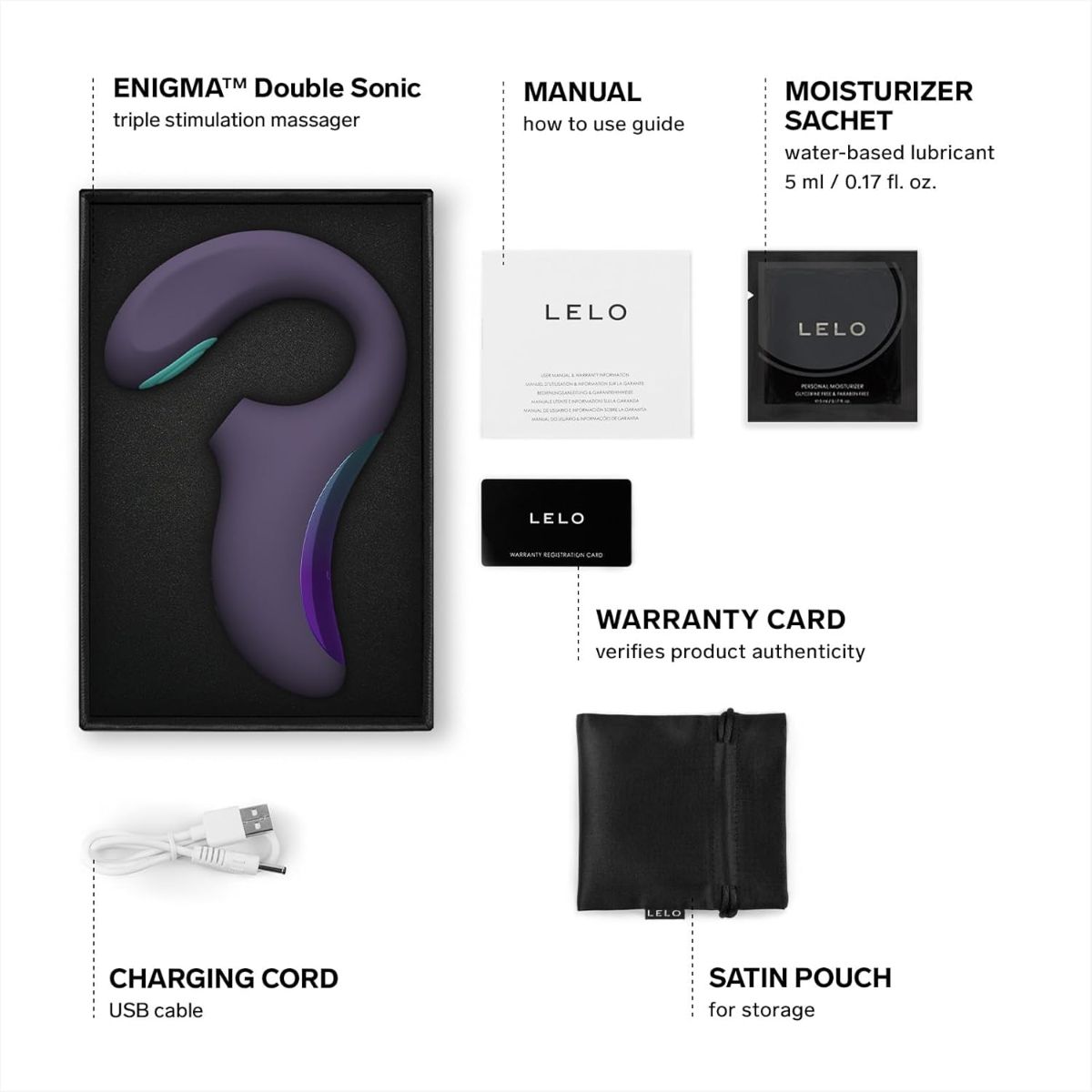 LELO - ENIGMA Double Sonic A-Spot Vibrator - Schwarz