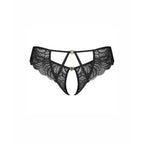 Obsessive - Divienne String mit offenem Schritt - Schwarz