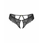Obsessive - Divienne String mit offenem Schritt - Schwarz