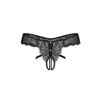 Obsessive - Trinise String mit offenem Schritt - Schwarz