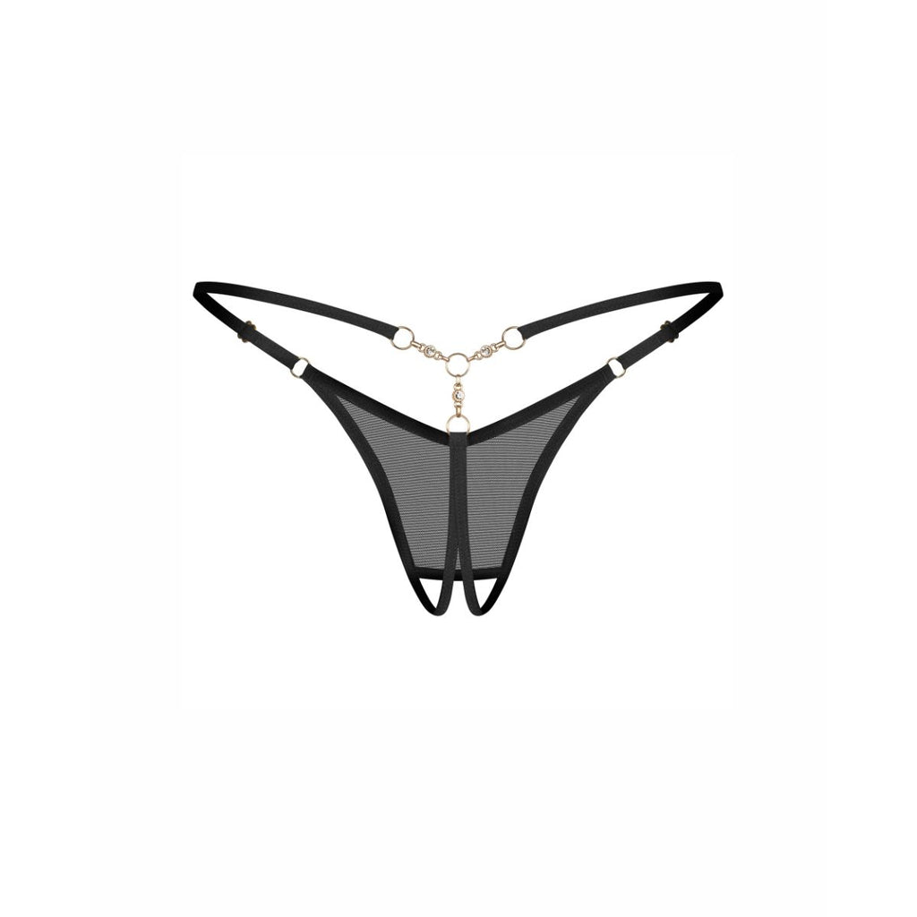 Obsessive - Oxaria String mit offenem Schritt - Schwarz