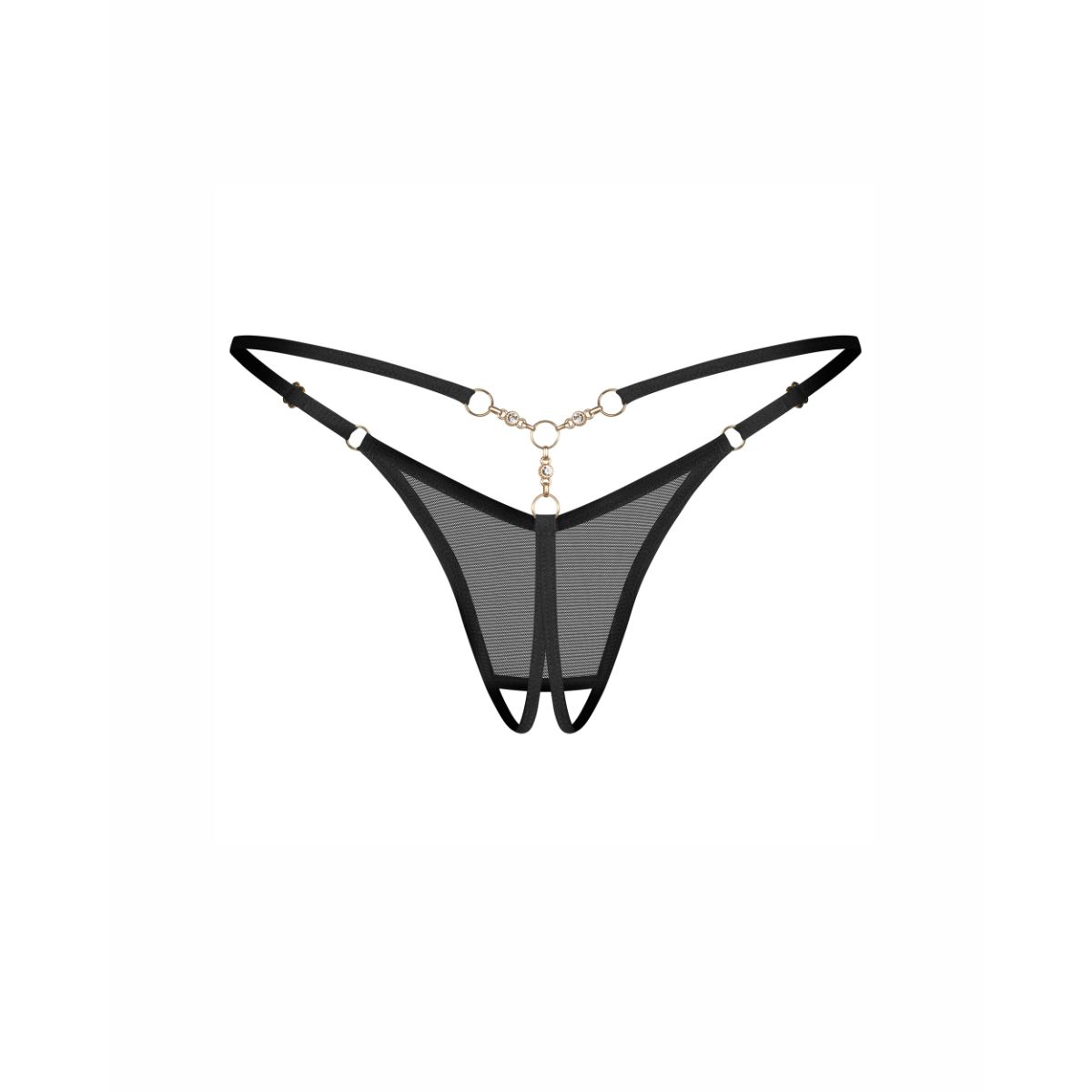 Obsessive - Oxaria String mit offenem Schritt - Schwarz