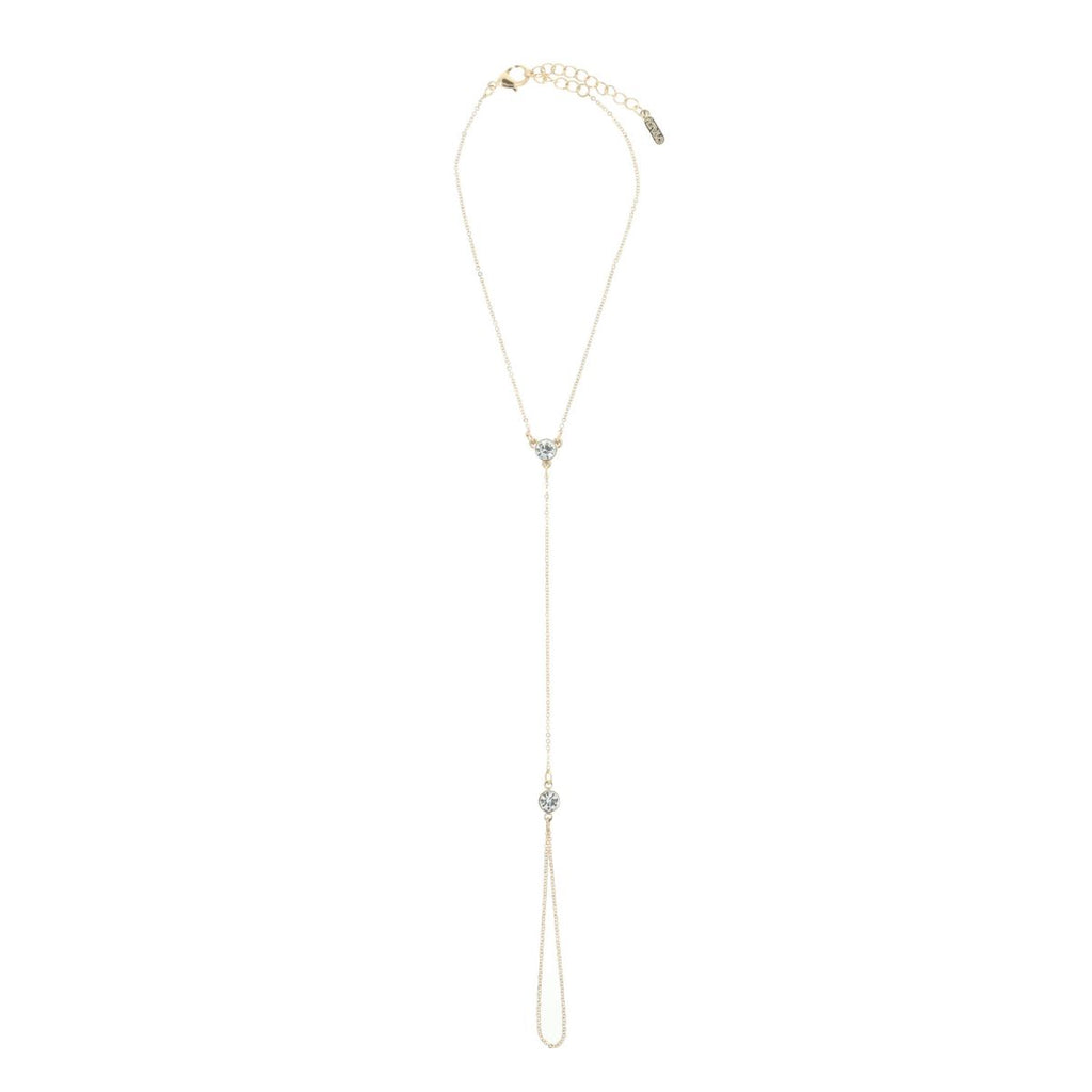 Otazu - Twin Crystal Fusskette - Transparent