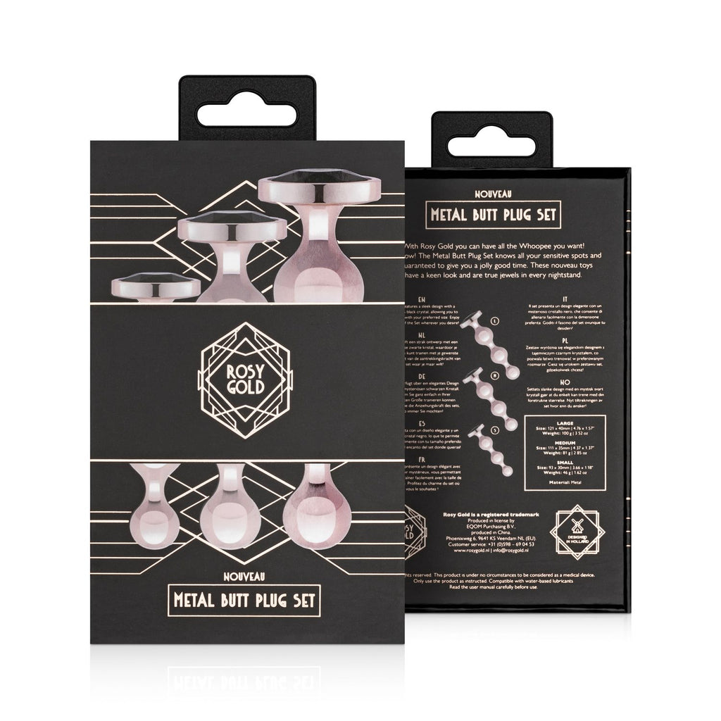 Rosy Gold - Metall-Buttplug-Set 3 Teile - Roségold