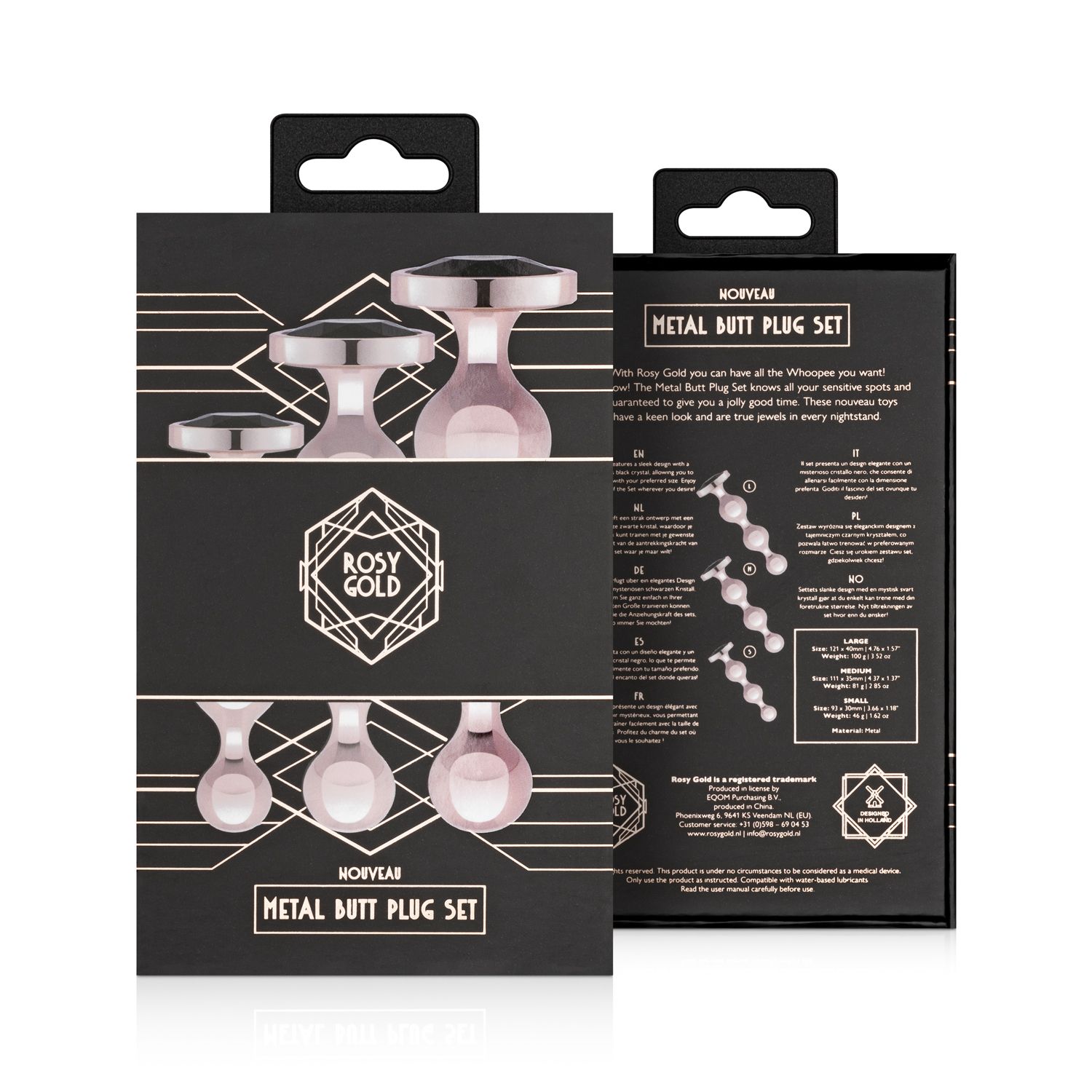 Rosy Gold - Metall-Buttplug-Set 3 Teile - Roségold