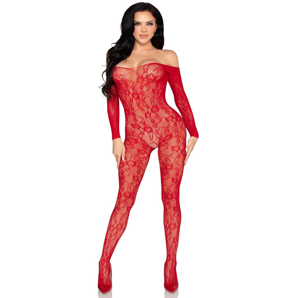 Leg Avenue - Spitzen Bodystocking - Schwarz