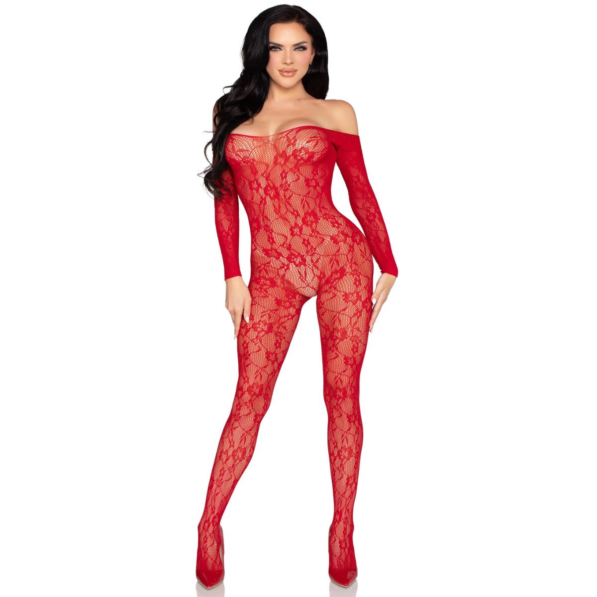 Leg Avenue - Spitzen Bodystocking - Schwarz
