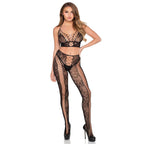 Leg Avenue - Spitzen Crop Top und Leggings - Schwarz