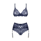 Obsessive - Nightly Dessous Set 3-teilig - Blau