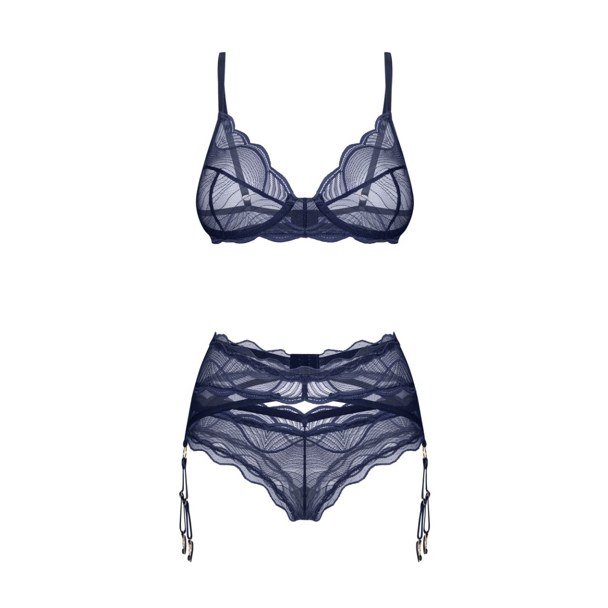 Obsessive - Nightly Dessous Set 3-teilig - Blau
