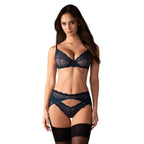 Obsessive - Nightly Dessous Set 3-teilig - Blau