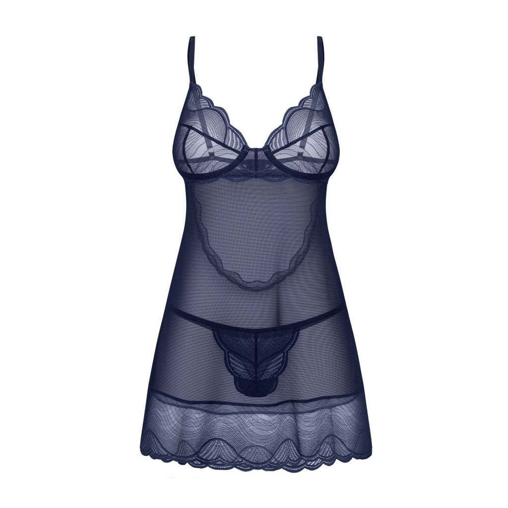 Obsessive - Nightly Chemise Set - Blau