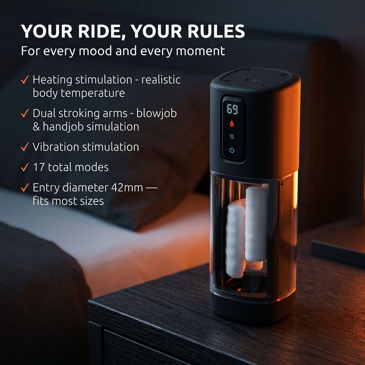 CRUIZR - CX11 Heizender, Streichender & Vibrierender Masturbator