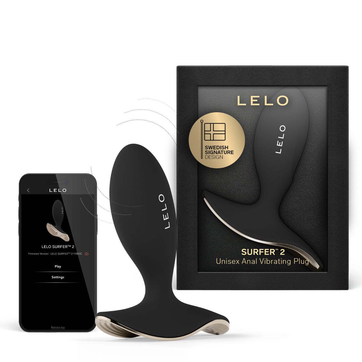 LELO - SURFER 2 Vibrations Analplug - Schwarz