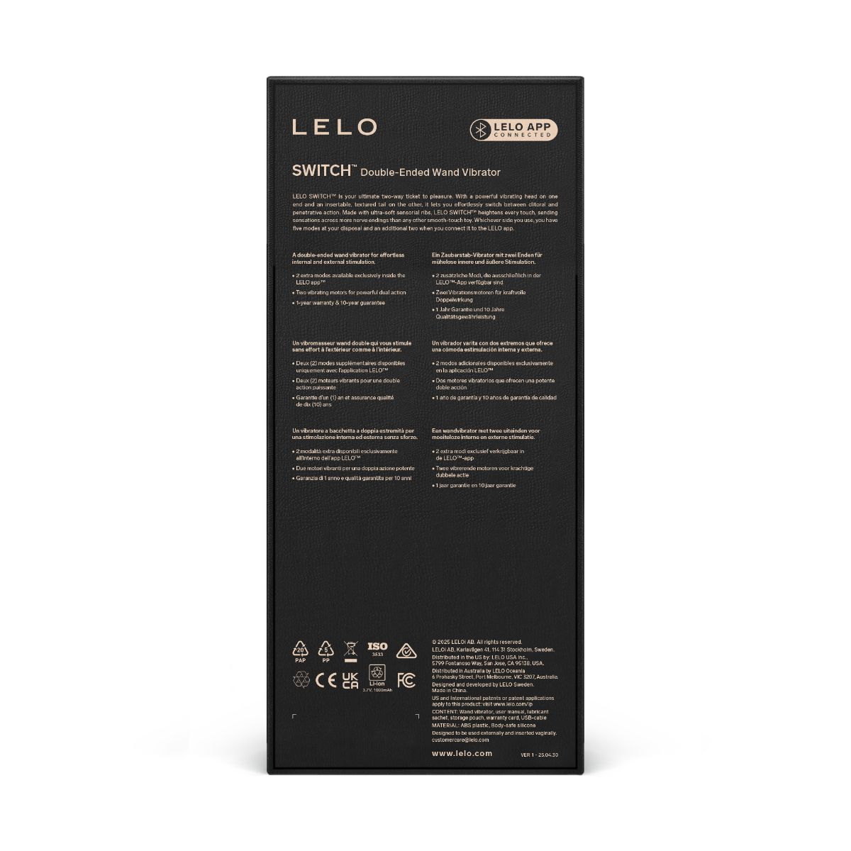 LELO - SWITCH Doppelter Wandvibrator - Soft Pink
